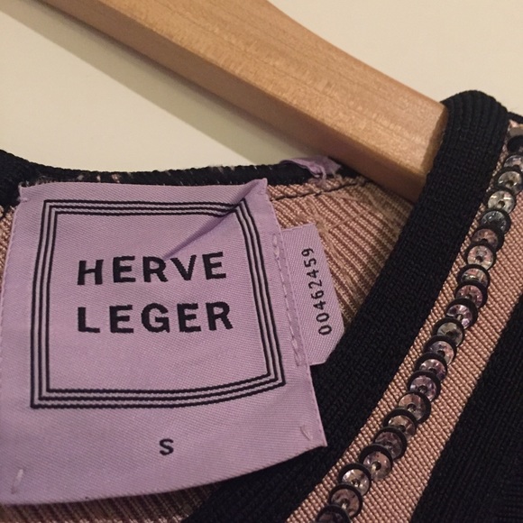 SOLD Herve Leger Halle Sequin Starburst Dress - Picture 4 of 7